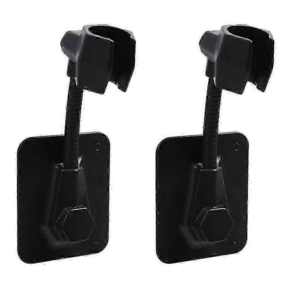 Shower Head Rack Black ABS for 360 Degree Angle Adjustment 2Pcs