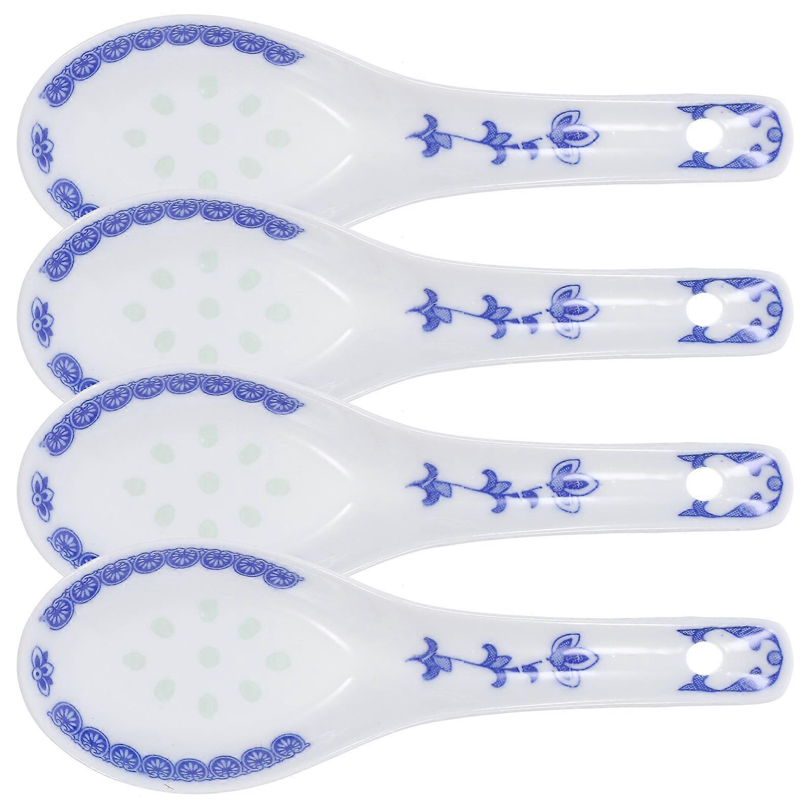 Ceramic Spoons Restaurant Tableware for Home Use 4Pcs Set