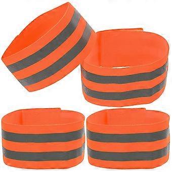Bracelets réfléchissants orange pratiques pour la sécurité lors de vos séances de sport (lot de 4)