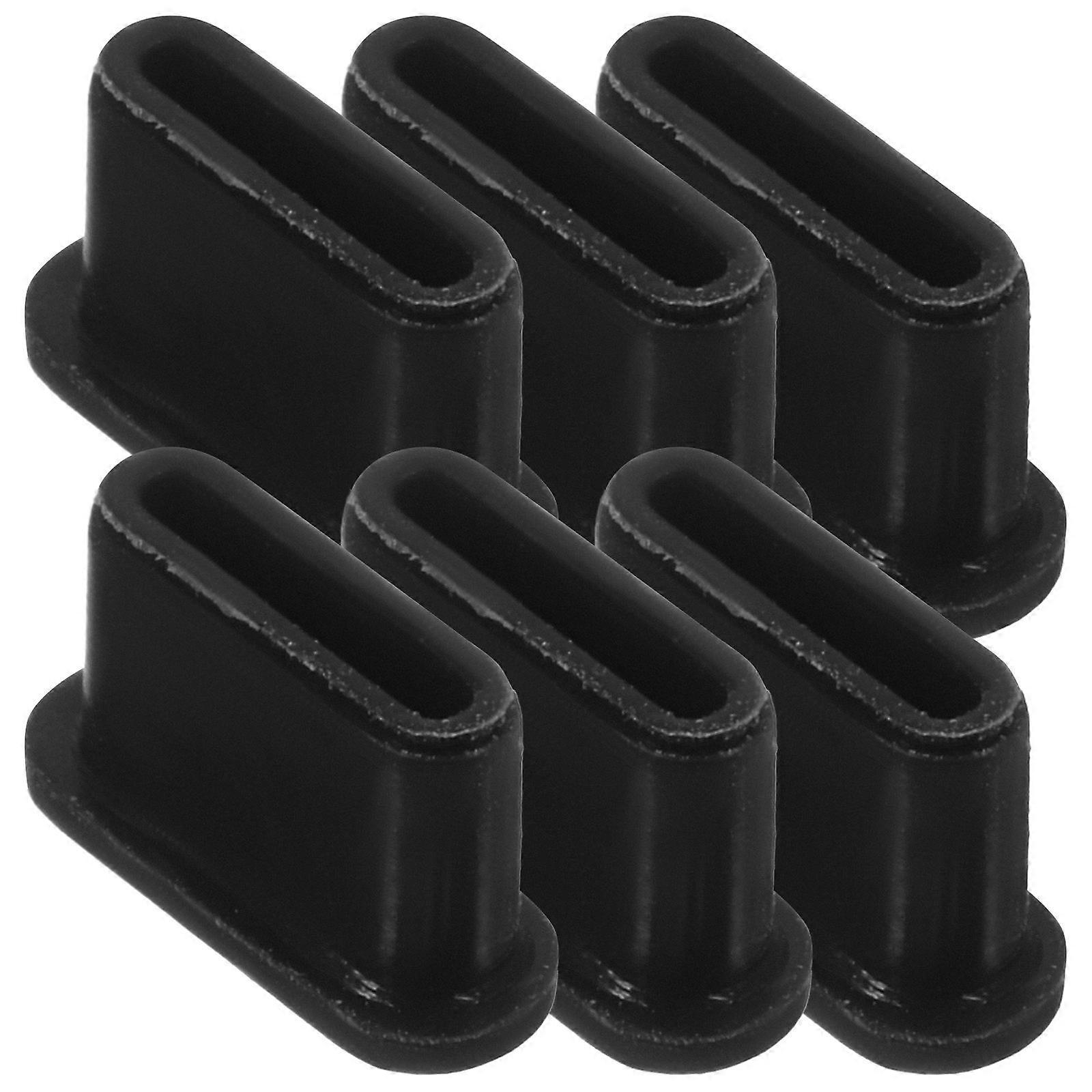 Black Silicone Type C Plug for Remote Protection 6Pcs Set