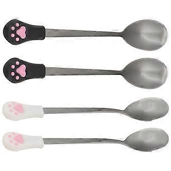4 Pcs Chien Chat Cuillère Pet Can Cuillère En Acier Inoxydable Nourriture Pour Animaux De Compagnie Cuillère Chat Griffe Cuillère