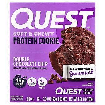 Quest Nutrition, Proteïnekoekje, Dubbele Chocoladechip, 12 koekjes, 59 g per stuk