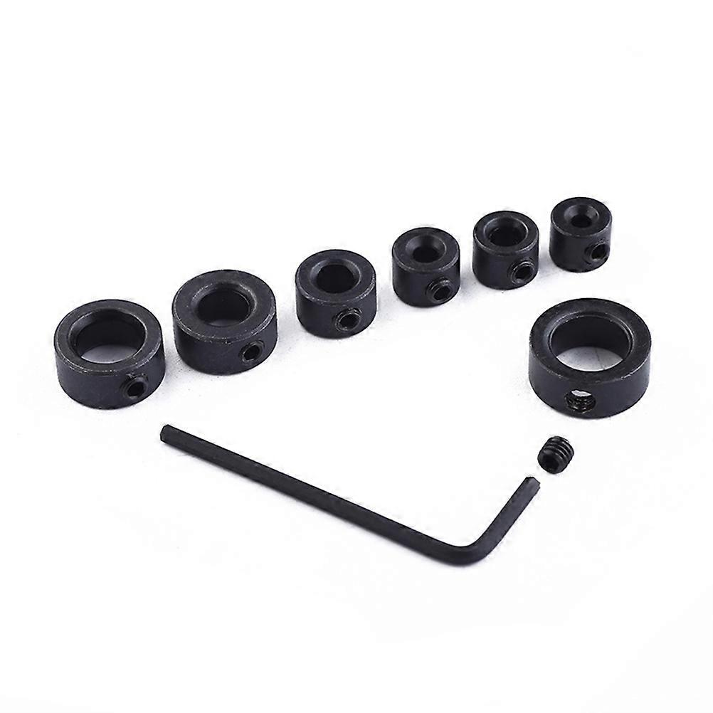 7 Pcs General Tools Instruments Bit Ring 3-12mm Drill Stop Assortment with Small Wrench for Drill Bits Consistent Drilling