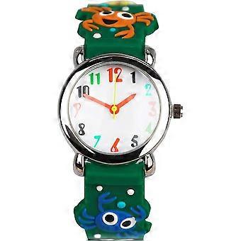 Children Educational Analog Watch with Rubber Strap, 3D Pattern, Learn to Tell Time, Adjustable Bracelet for Kids 5-10 Years
