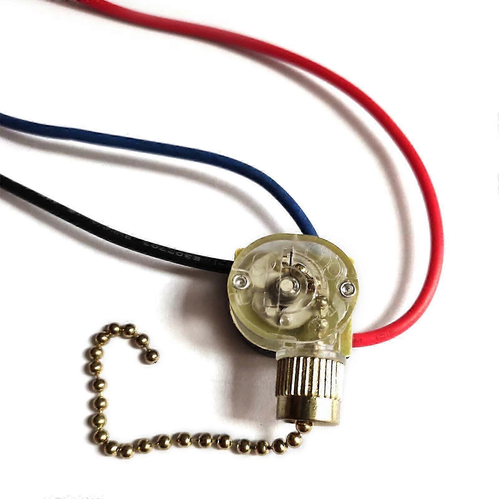 3-Wire Wall Lights Pull Control Switch Replacement Universal Ceiling Fan On-Off Electrical Switch with Pull Cords