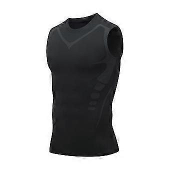 Mens Ionic Shaping Vest confortável respirável gelo de seda tecido Fitness Tank Tops
