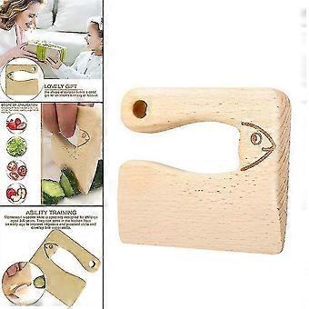 Faca de brinquedo de madeira crianças cozinhando cortador de frutas vegetais de corte seguro