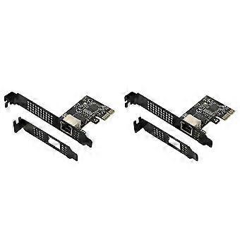 2X 5GB PCIE Network Card PCI Express X1 to RJ45 Gigabit Ethernet Service Network Card 10/100/1000M/2.5G/5G compatible with PC