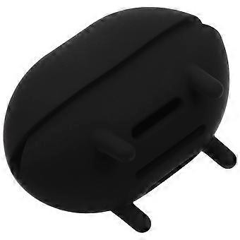 Porta-esponjas de maquiagem em silicone preto para armazenamento e viagem.
