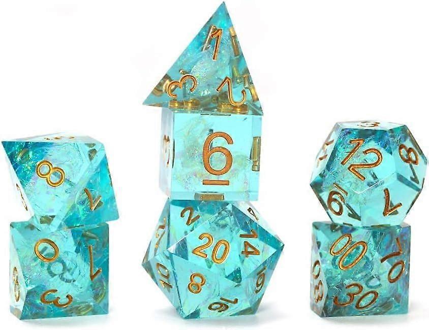 Sirius Dice Sharp Aqua Fairy 7-Piece Polyhedral Dice Set