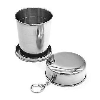 240 ml tragbarer einziehbarer Wasserbecher Edelstahl Weinklappbecher Mini-Glas Teleskop-Faltbecher