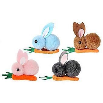 4pcs Cute Hair Accessories Rabbit Hair Clip Fluffy Hair Barrettes Women Headdress Adorable Hair Clips Plush Hair Accessory Hair Rabbit Barrette