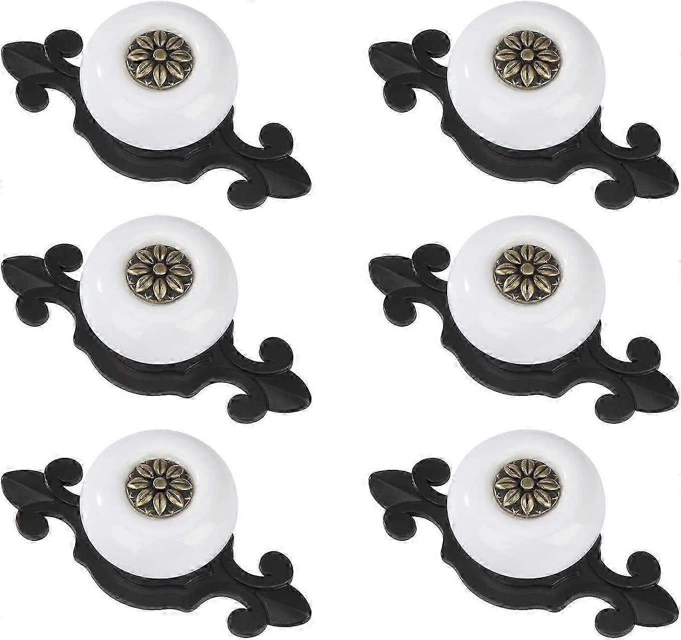 Round Door Knobs Vintage Drawer Knobs Drawer Pulls Furniture 6pcs Black and White
