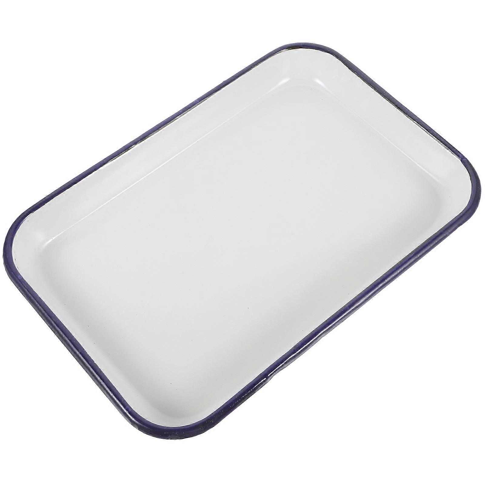 Household Enamel Baking Dish Rectangular Roasting Tin Multi-functional Baking Pan for Kitchen Use