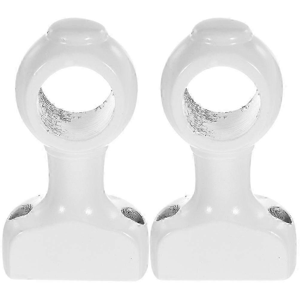 Rectangular Design Heavy Duty Brackets compatible with 35MM Curtain Rods, White 2Pcs