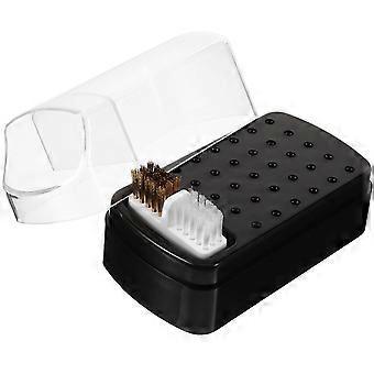 Nail Drill Bit Holder Plastic Storage Box with Cleaning Brush 5Pcs Organizer