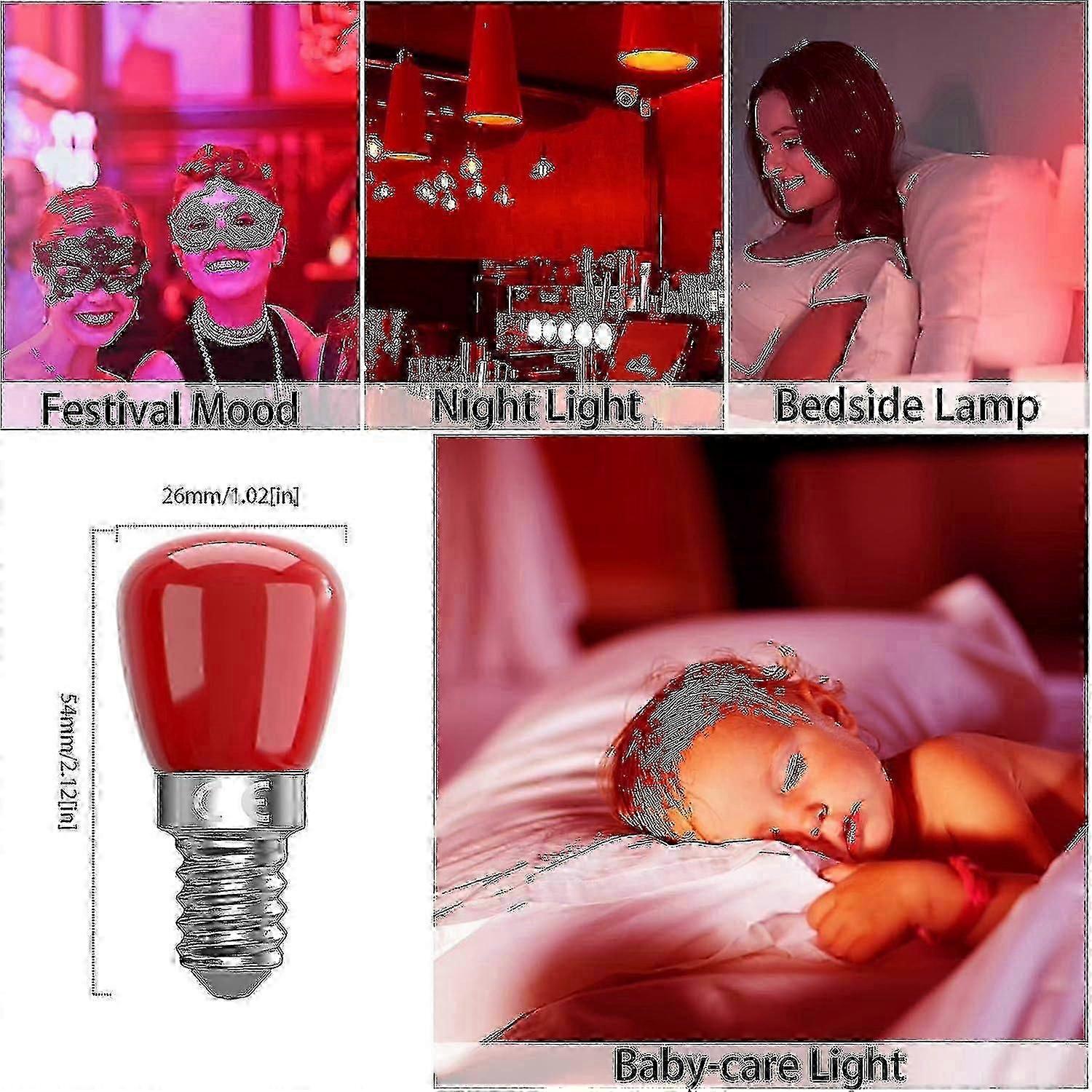 E14 Red Led Bulb 3w E14, Decorative Red E14 Led Bulb, 25w Replacement