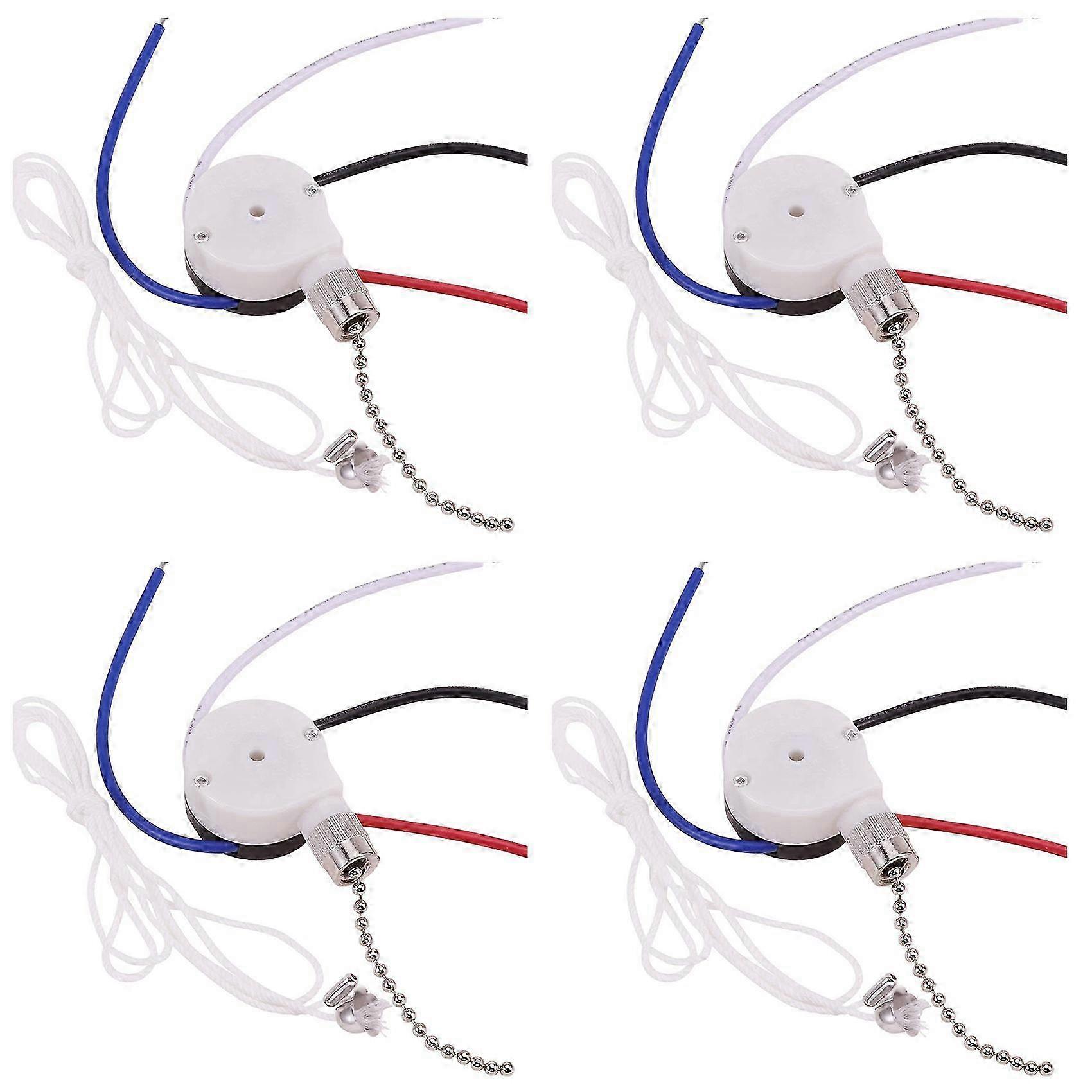 Ceiling Fan Switch Kit 3 Speed 4 Wire,ZE-208S Pull Wire Switch Silver