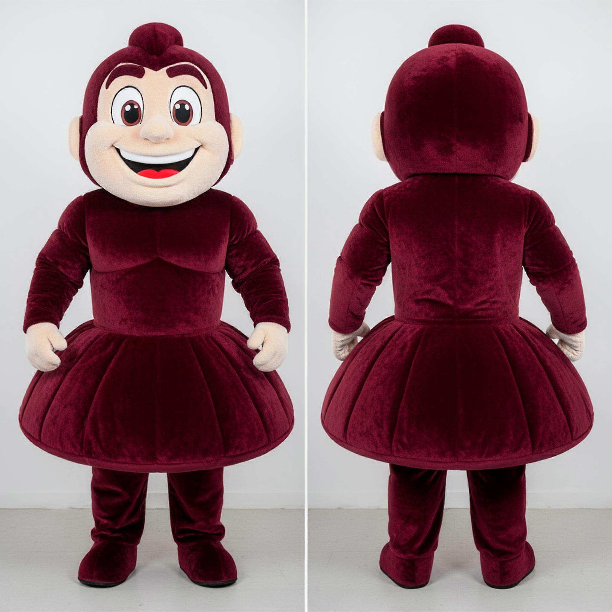 MASTICOT Maroon Muscular Strongman Mascot