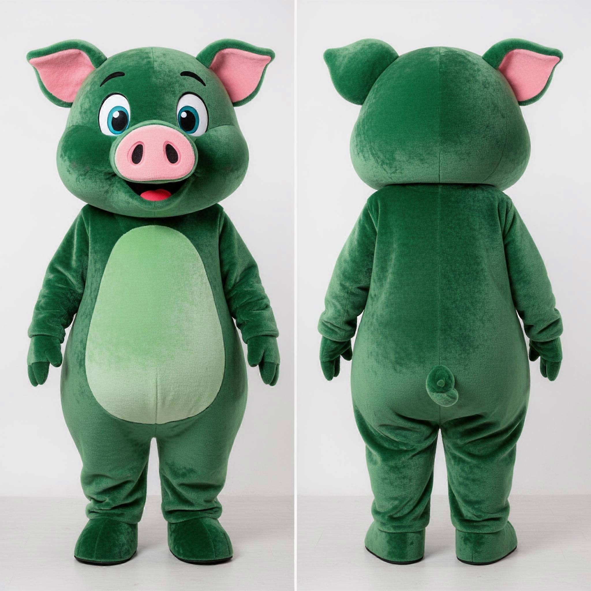 MASTICOT Forest Green Cuddly Pig Mascot