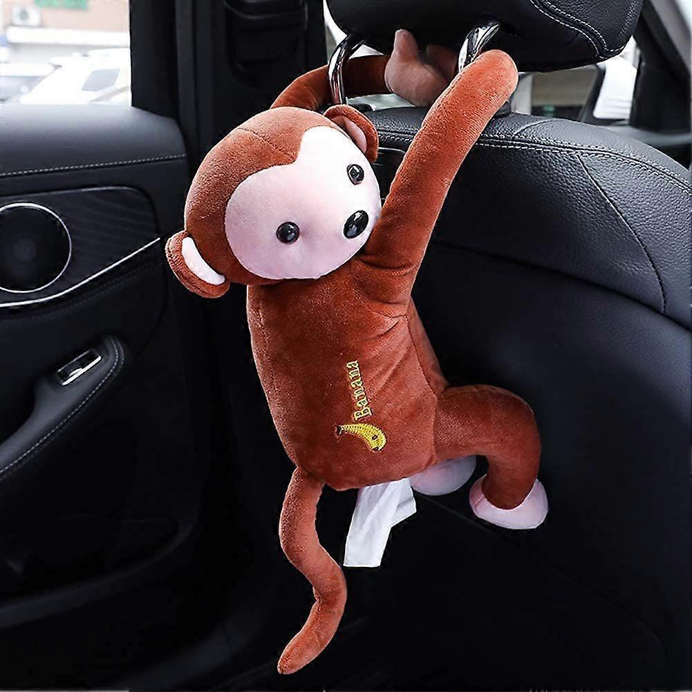 Cute creative tissue box, monkey pattern, suitable for holding tissues, paper, car storage box
