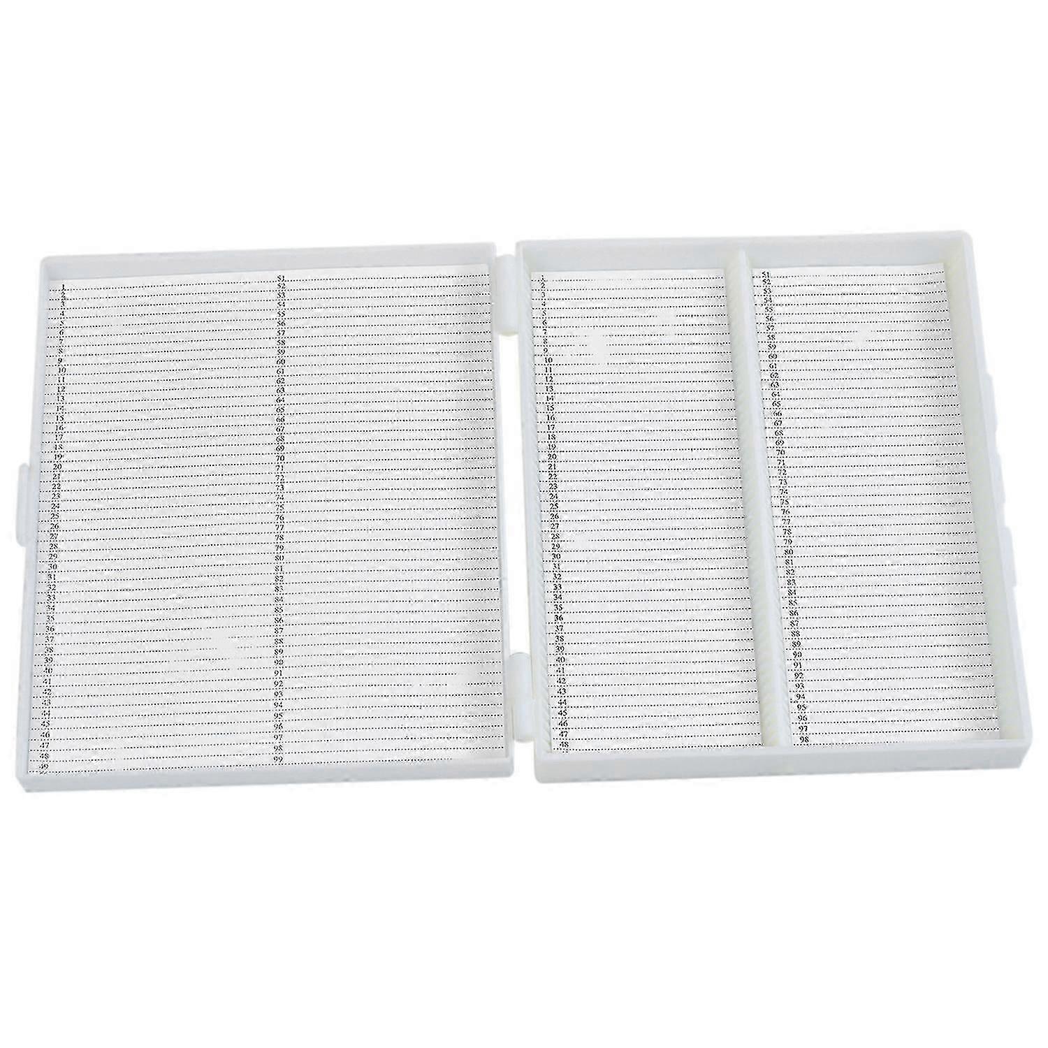 20cm X 16cm White Plastic Rectangular 100 Slides Microscope Box