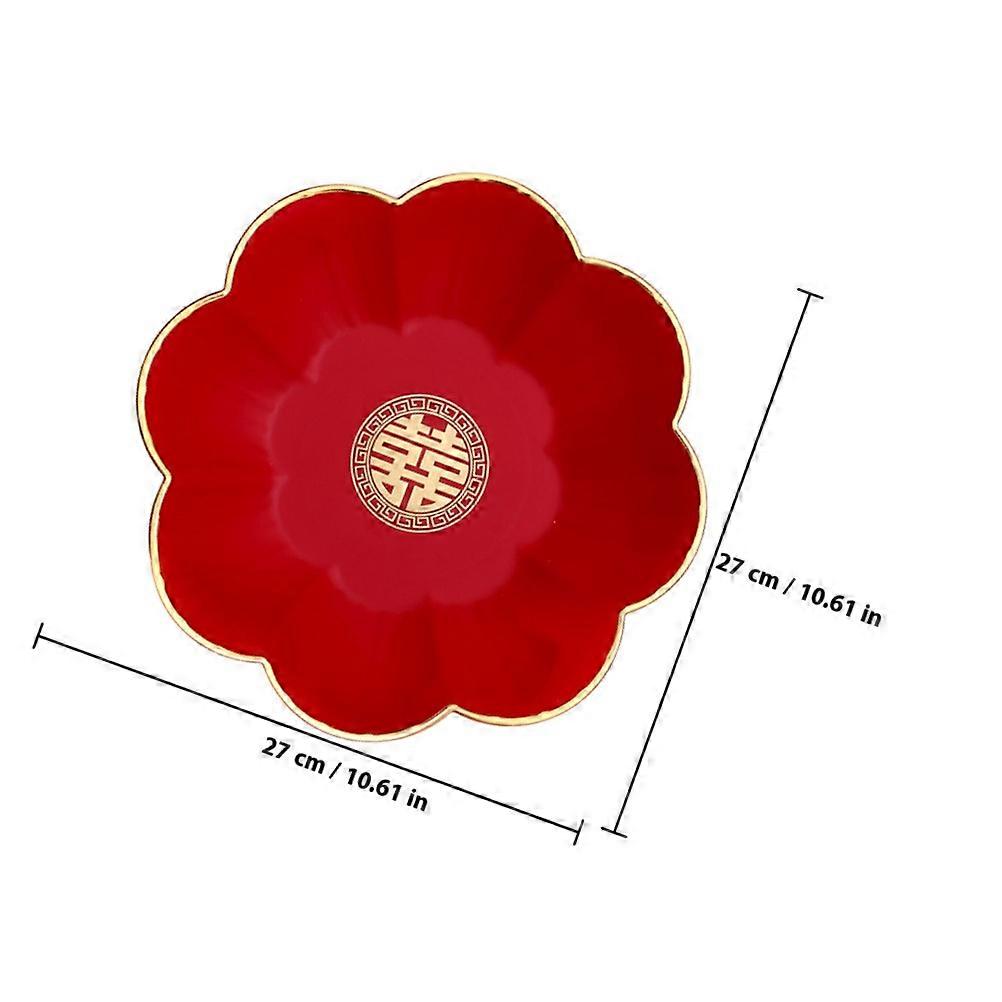 Snack Serving Tray for Storage Red Wedding Decorative Fruit Plate