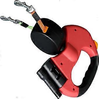 Dual Retractable Dog Leash for Small Dogs- Walking Belt for Running Hiking Training with 360 Tangle-Free,Double Leash with Reflective Nylon Ribbon for