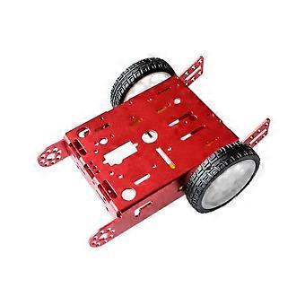 Kit de chassi de carro robô 2WD em alumínio para projetos educacionais DIY mBot, estrutura metálica durável.