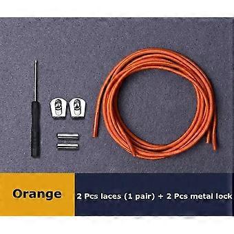 Elastic Shoelaces Reflective Metal Sliding Lock No Tie Shoe Laces Round Child Adult Leisure Take A Walk Sneakers Lazy Shoe Lace