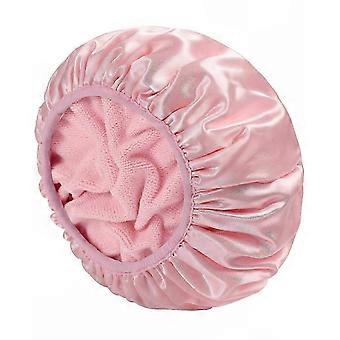 Waterproof Protection for Long Hair, Extra Large Women's Shower Cap, Reusable 3-Layer Design with Adjustable Fit