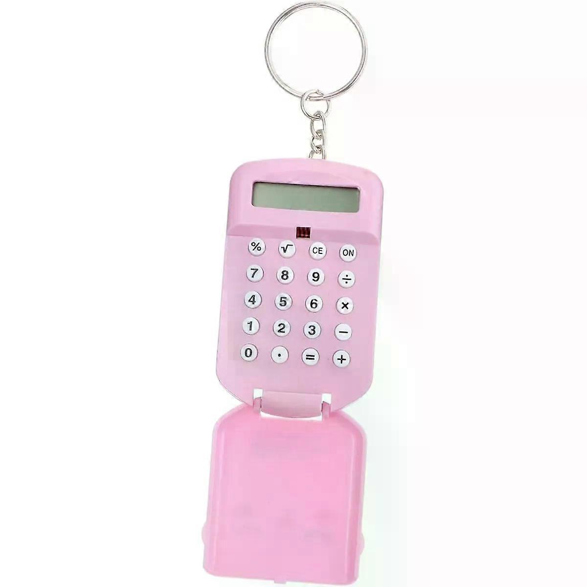 2pcs Pink Mini Arithmetic Calculator Portable Plastic Press Key