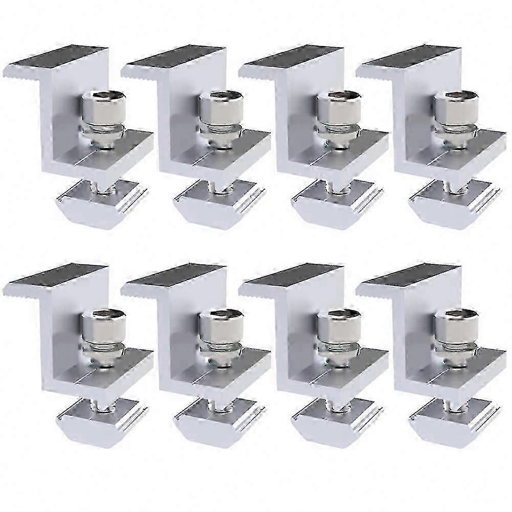 8-Pack Adjustable Solar Panel Mounting Brackets, 35mm End Clamps for Module Fixing