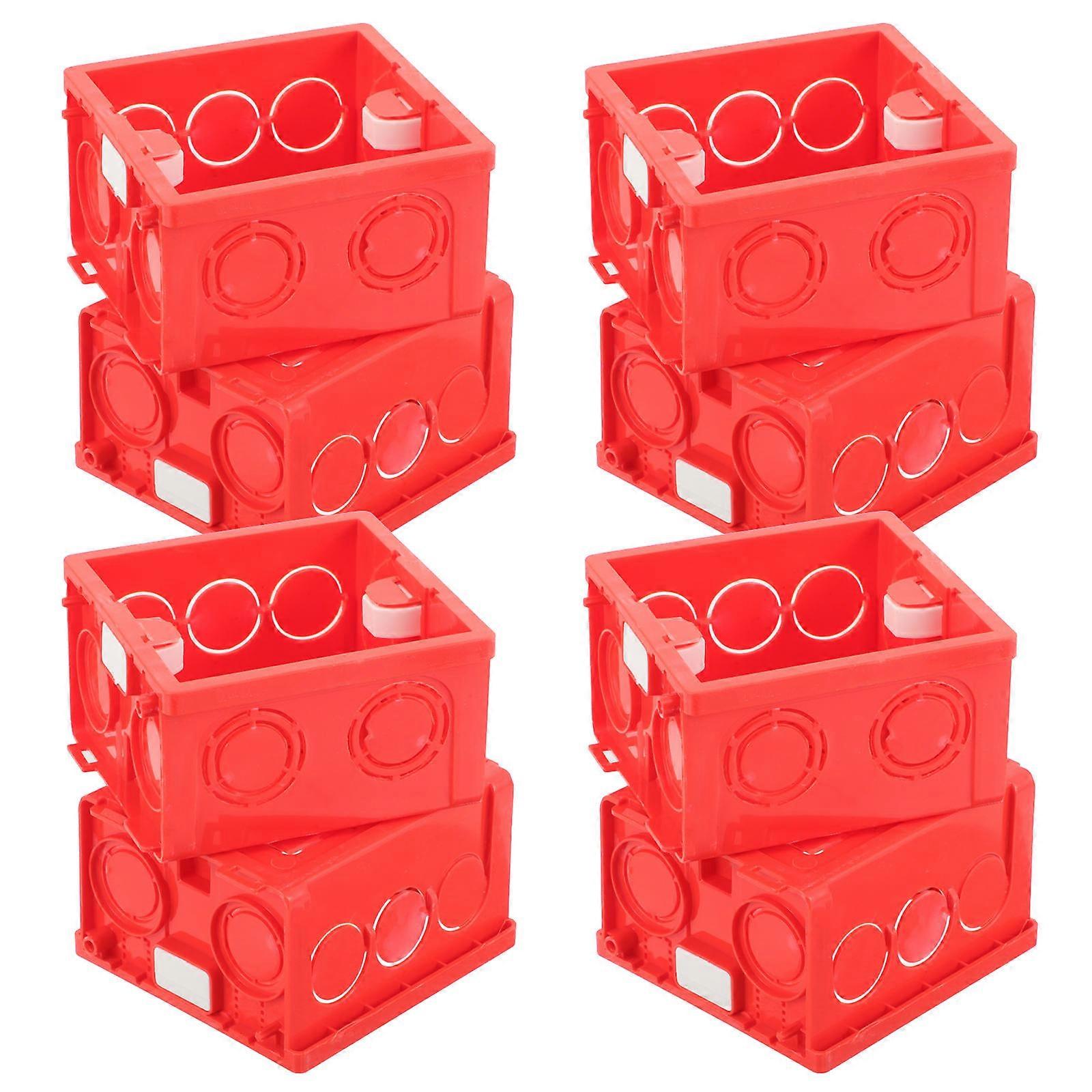 Red 86 Type Installation Box for Wall Socket 10Pcs Junction Boxes