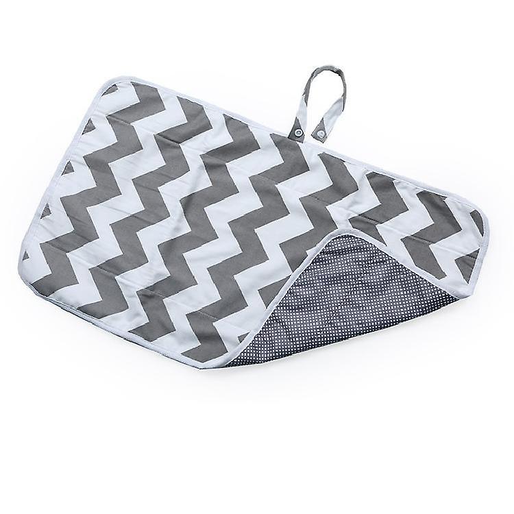 Nappy Changing Mat, Foldable Diaper Pad Waterproof Travel Changing Mat with Gray Waves for Home Travel Outside(1pc, gray)