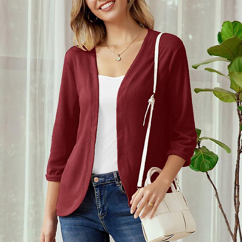 Ladies Open Front Cardigans Lightweight Fall Outwear Solid Color Shrugs |  Fruugo NO