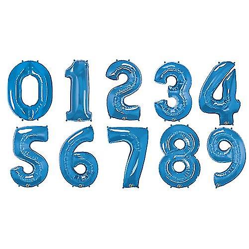 Qualatex 34 Inch Metallic Sapphire Number Balloons (0-9)