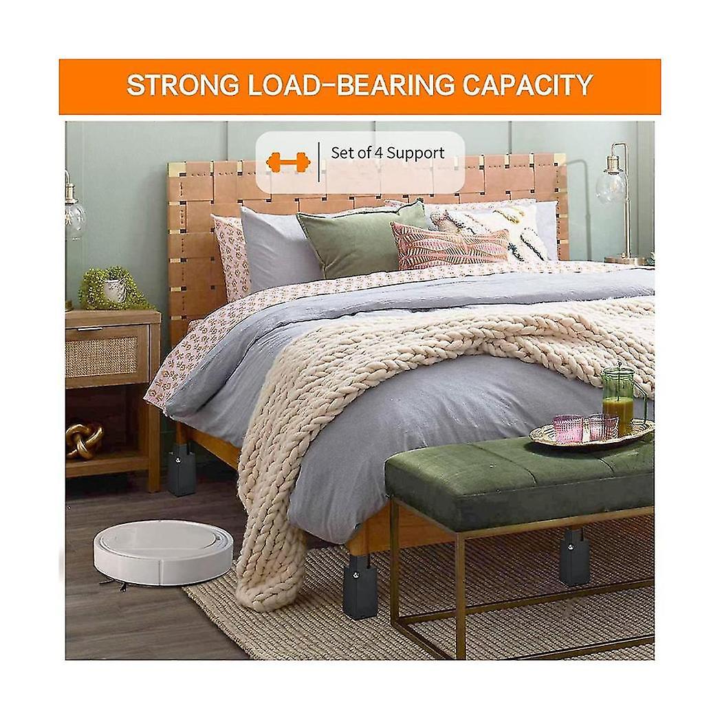 4 Pack Adjustable Furniture Risers, Chair Risers Lift 4 Inch, Heavy ...