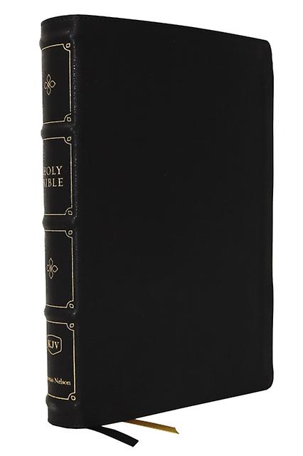 Kjv Holy Bible Large Print Versebyverse With Cross References Black Leathersoft by Thomas Nelson Leather  fine binding Book