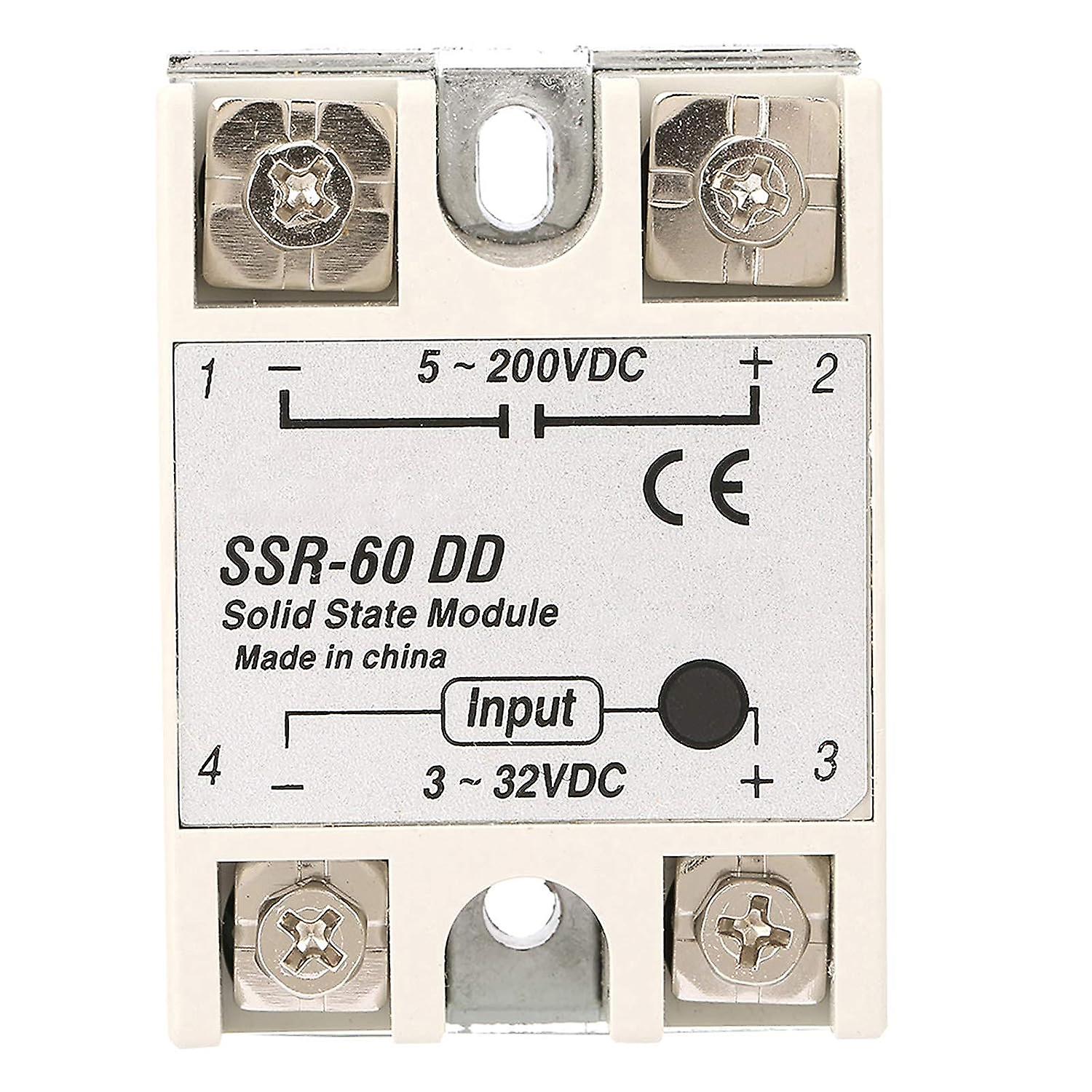 Solid State Relay Dc To Dc, Ssr-60dd State Relay Module Input 3-32v Dc Output 5-200v Dc