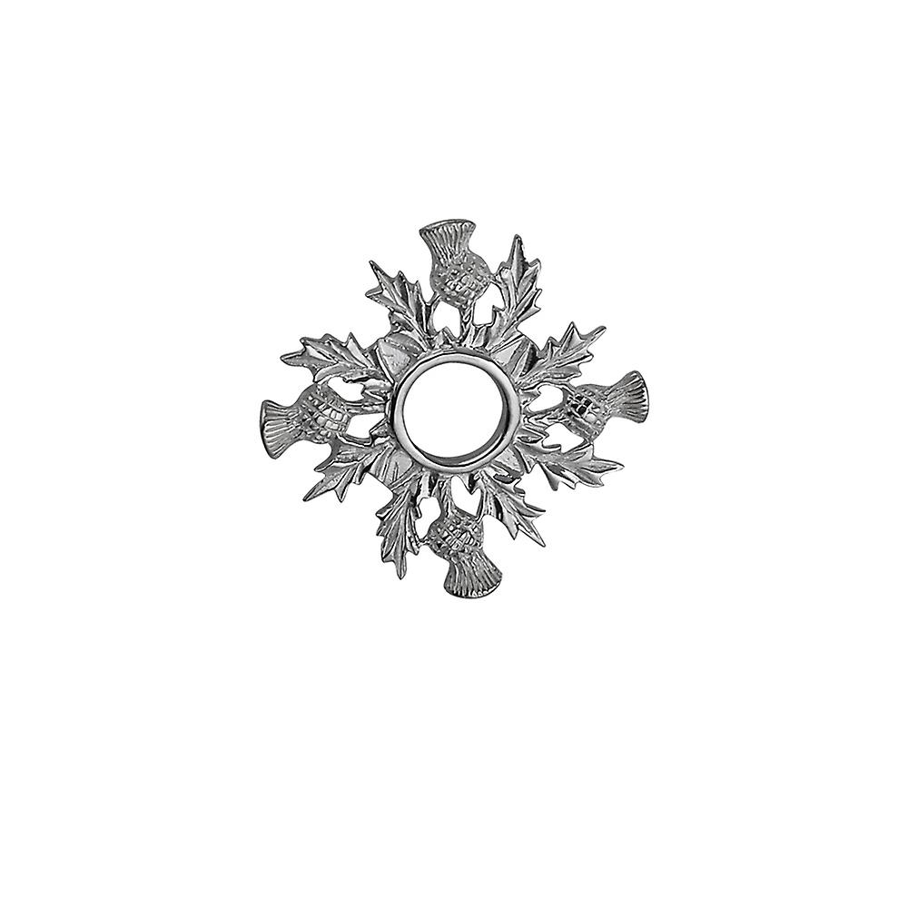 Silver 38mm Scottish Thistle Brooch