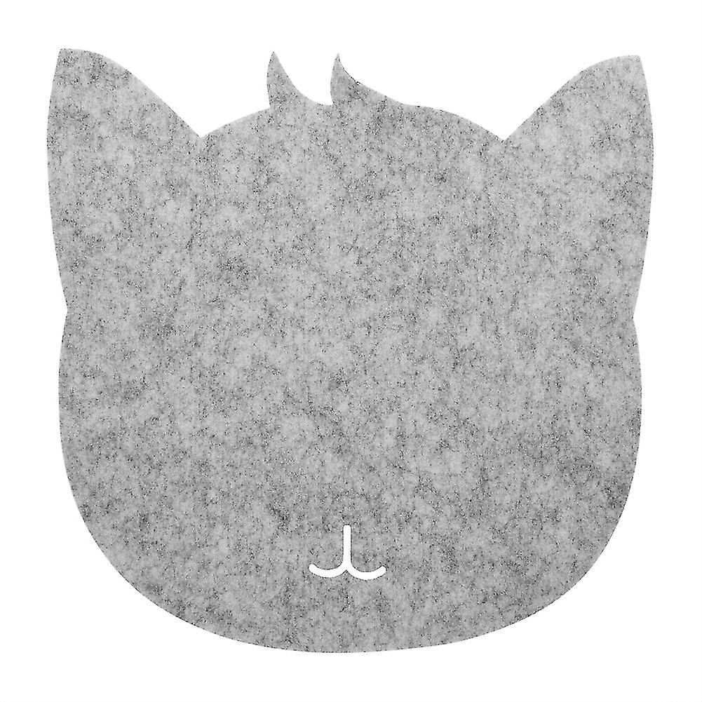 Cat Shape Anti static Felts Table Mouse Pad Office Dust proof Desk Pads Light Gray