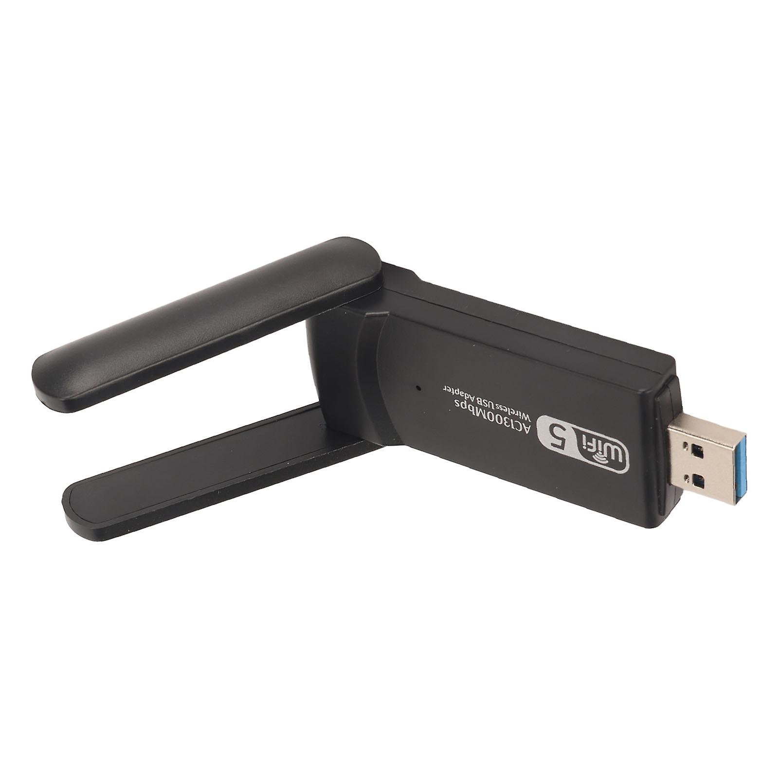 1300M USB WiFi Adapter 2.4G 5.8G USB3.0 Interface Plug and Play WiFi Adapter with Dual Antennas for Tablets Laptops 