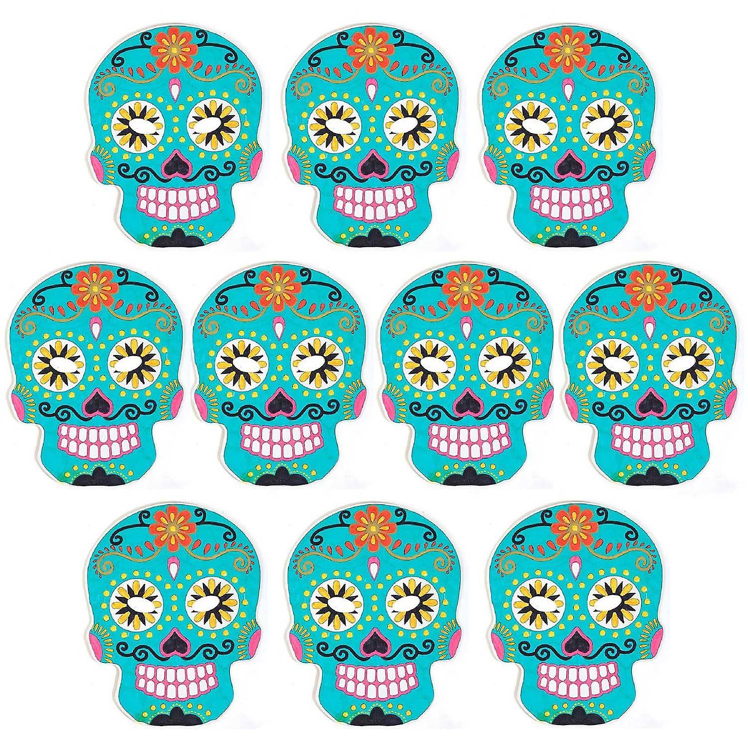 60 flat cardboard masks to color in - Mexican Calavera