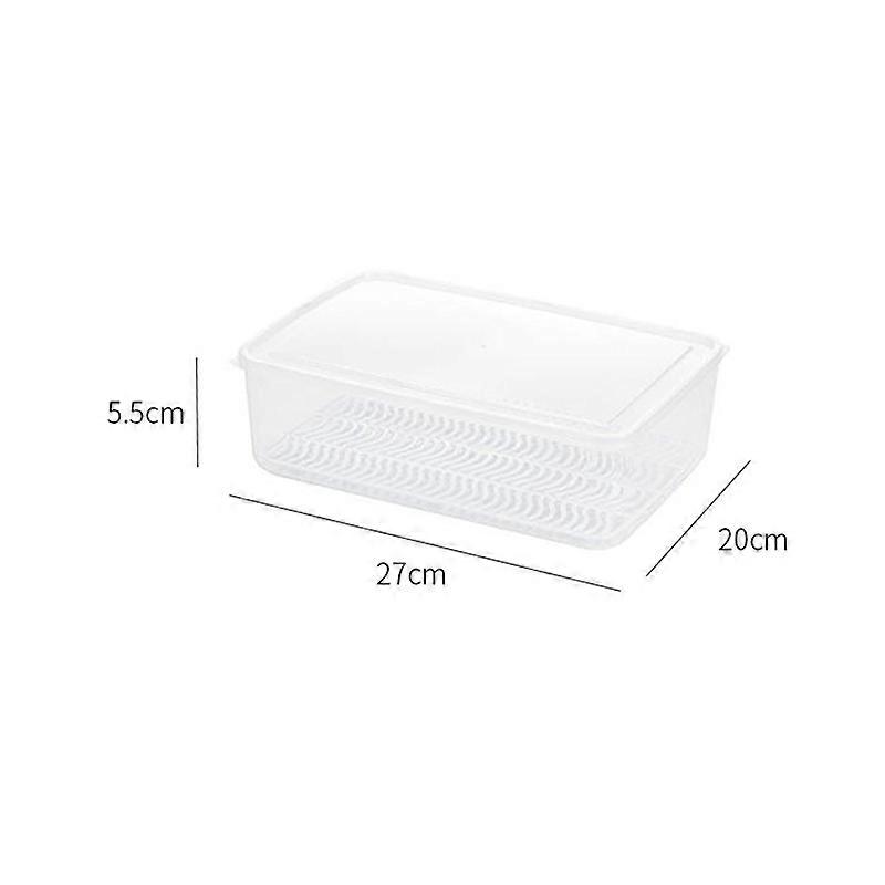 Food Storage Container PP Transparent Multifunctional Stackable Refrigerator Preservation Accessories with Draining Board Large 