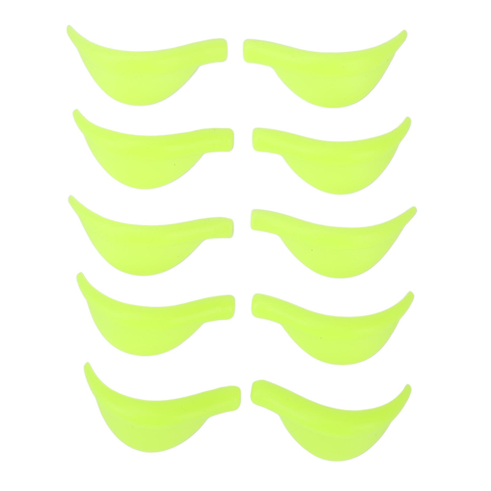 5 Pairs Eyelash Lift Pads Reusable Multiple Sizes Portable Soft Silicone Lash Lift Shield Green