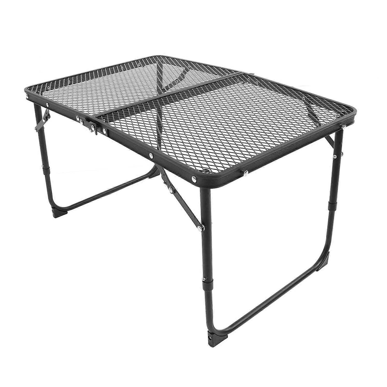 Utomhus Iron Mesh Table Camping Portable Folding Table för självkörande turné Picknick 