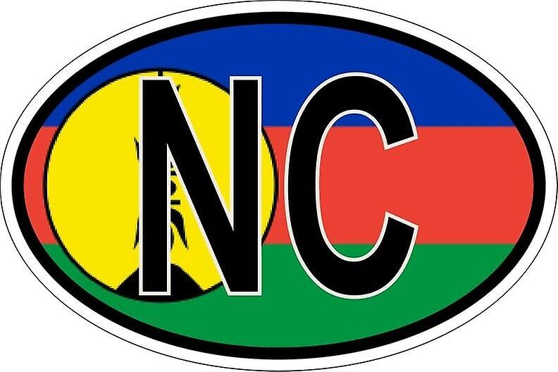 Sticker sticker oval flag country code NC new caledonie kanaky