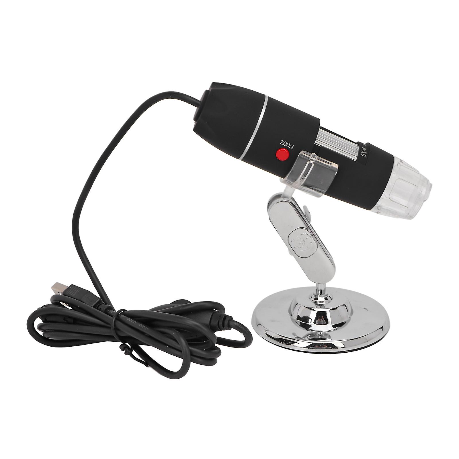 USB Digital Microscope 3 in 1 1600X 8 LEDs Adjustable Magnification Endoscope Camera with Holder for Inspection 