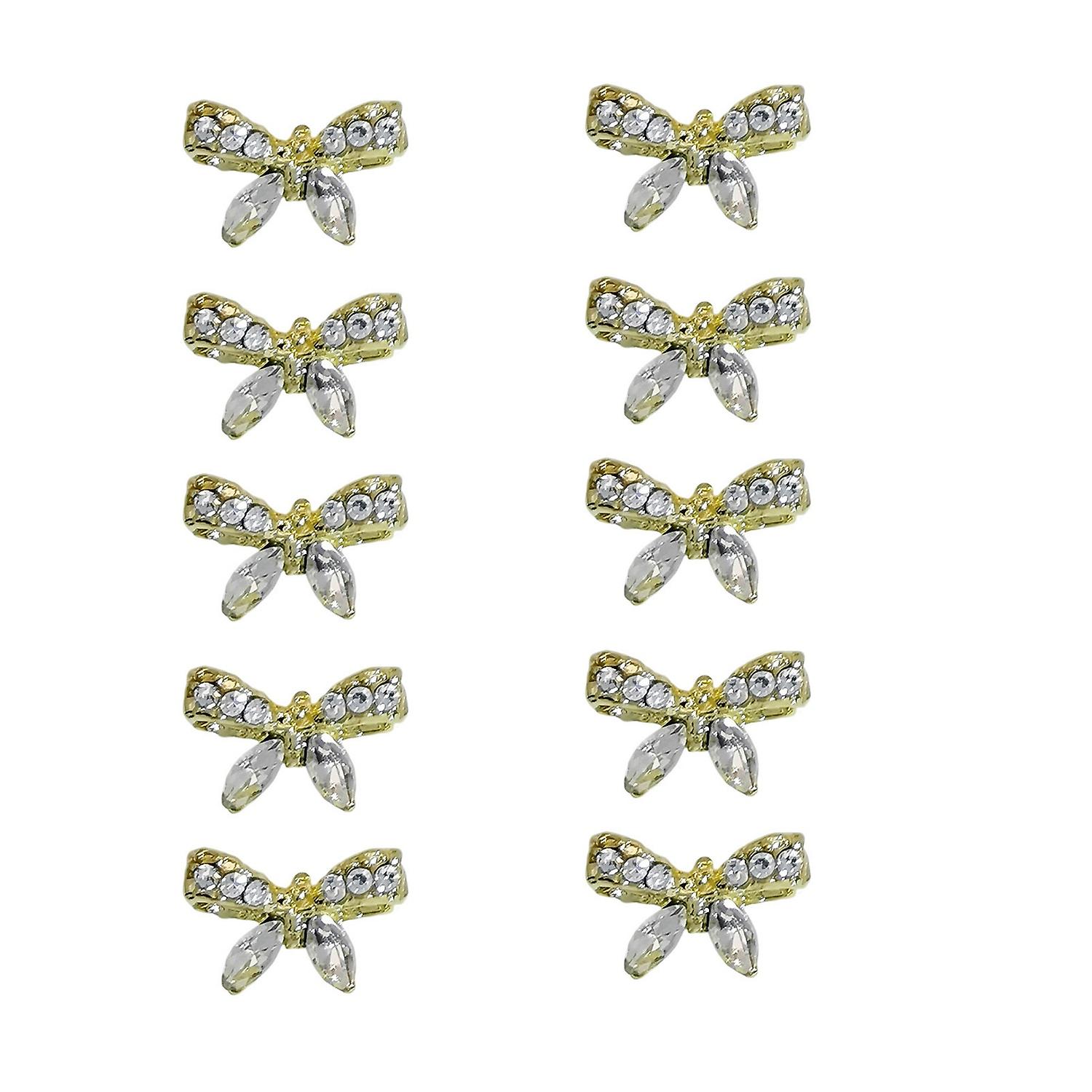 10Pcs Nail Ornament Shiny Surface Sparkling Bright Color Rhinestone Rust-proof Decorative Alloy